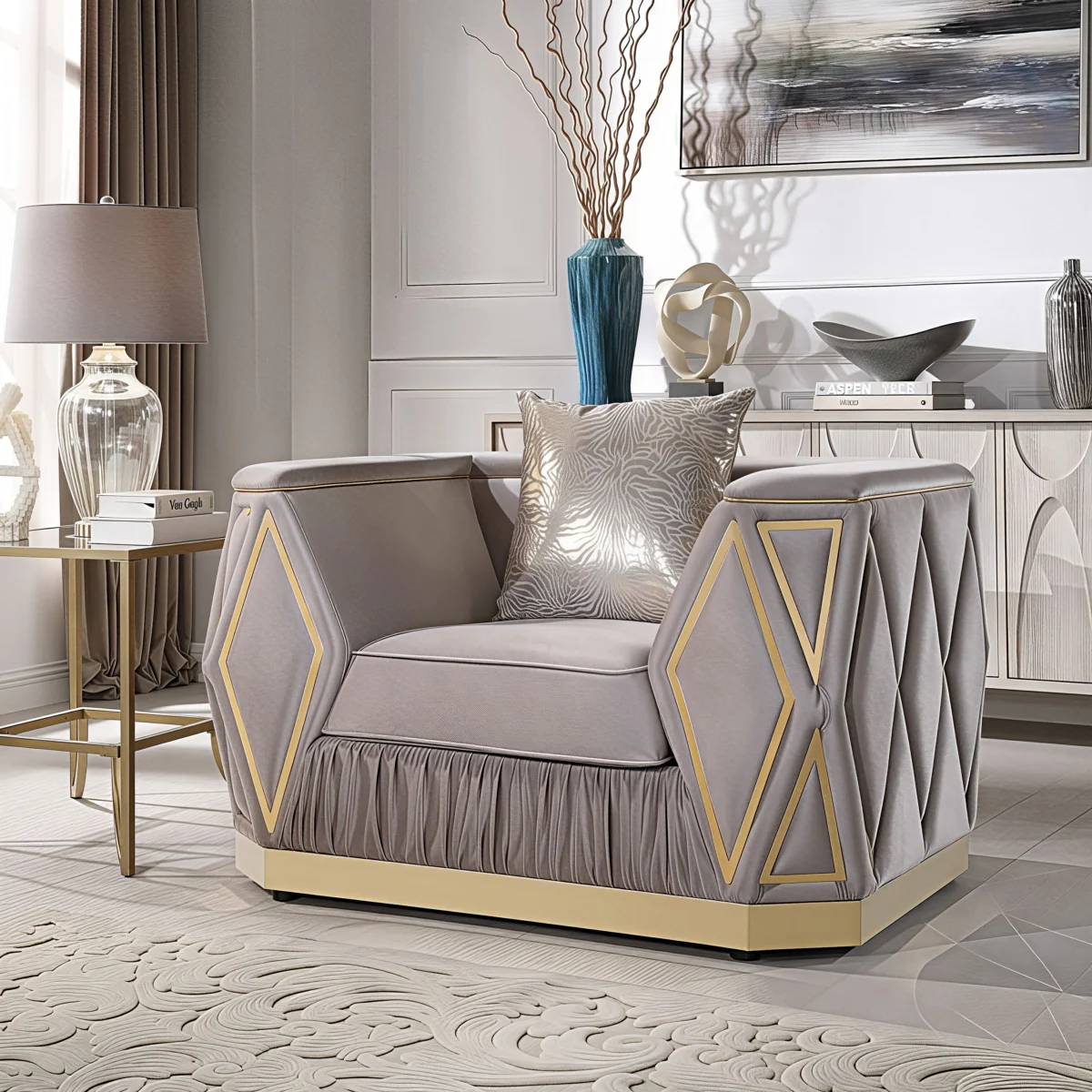 KIBALI™ – MODERN GLAM VELVET SOFA SET – L8725 - Image 5