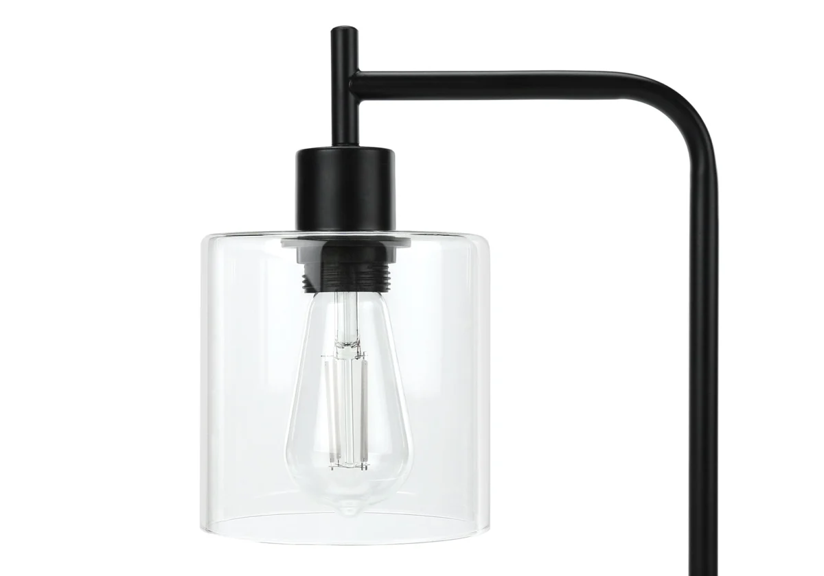 LUXARIS GLASS™ – MODERN BLACK TABLE LAMP WITH USB – I 9637 - Image 3