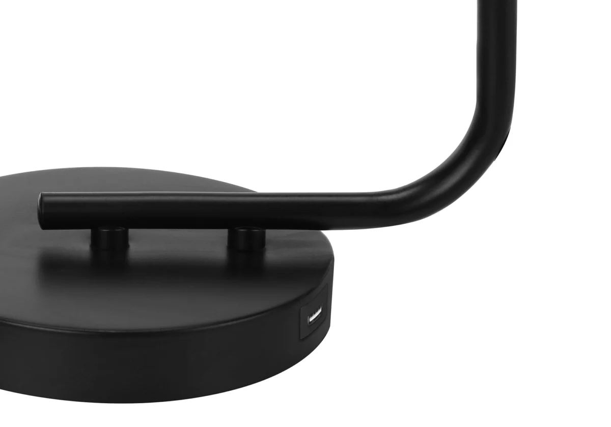 LUXARIS GLASS™ – MODERN BLACK TABLE LAMP WITH USB – I 9637 - Image 4