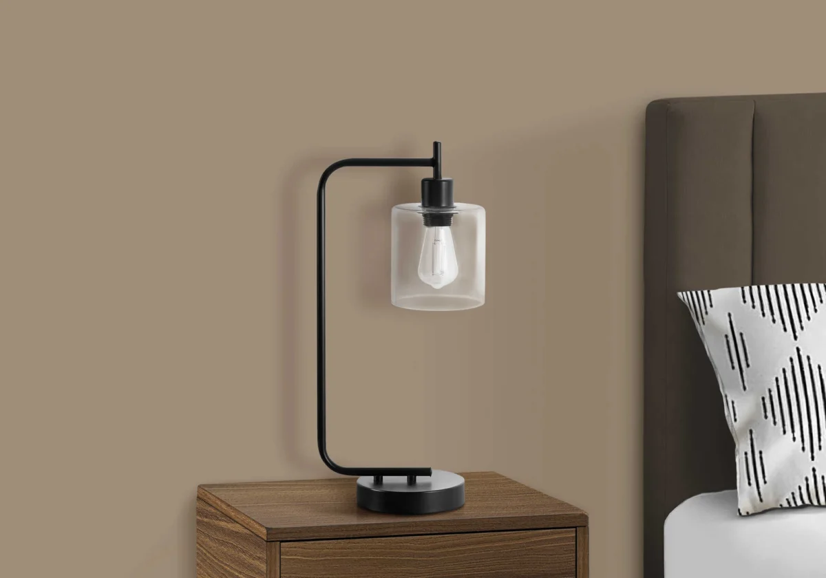 LUXARIS GLASS™ – MODERN BLACK TABLE LAMP WITH USB – I 9637 - Image 5