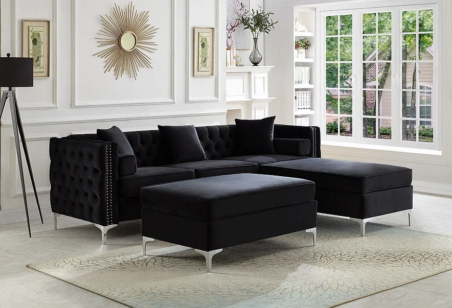 LUXOR VELVET™ – REVERSIBLE SECTIONAL + OTTOMAN – IF-9282 - Image 2