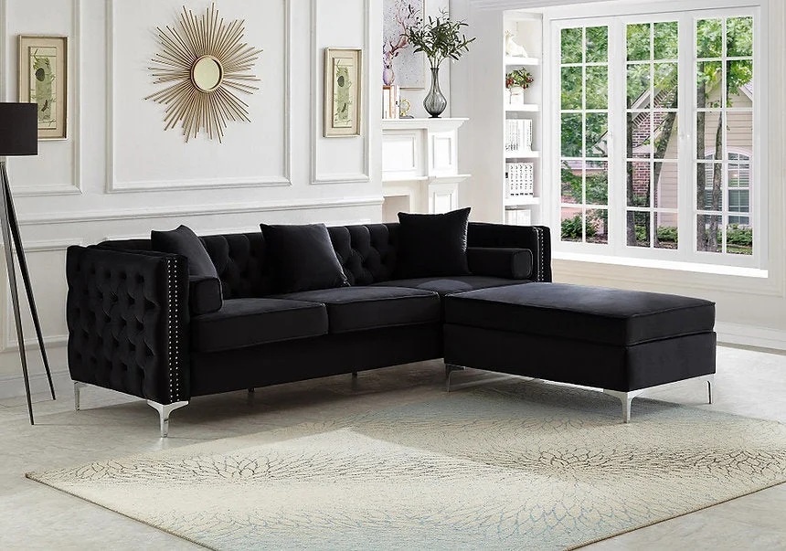 LUXOR VELVET™ – REVERSIBLE SECTIONAL + OTTOMAN – IF-9282 - Image 4