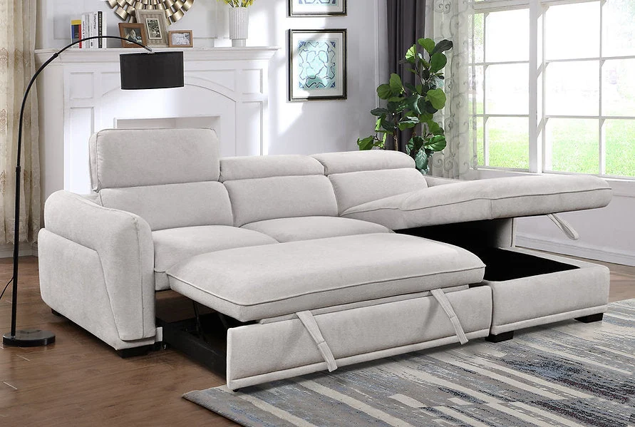 MONDRIA™ – LIGHT GREY SOFA BED SECTIONAL – IF-9005 - Image 4