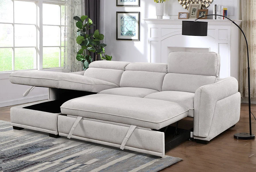 MONDRIA™ – LIGHT GREY SOFA BED SECTIONAL – IF-9005 - Image 5