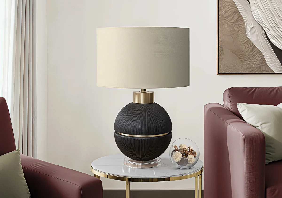 ORIONA LUX™ – TEXTURED GLOBE TABLE LAMP – I 9925 - Image 4