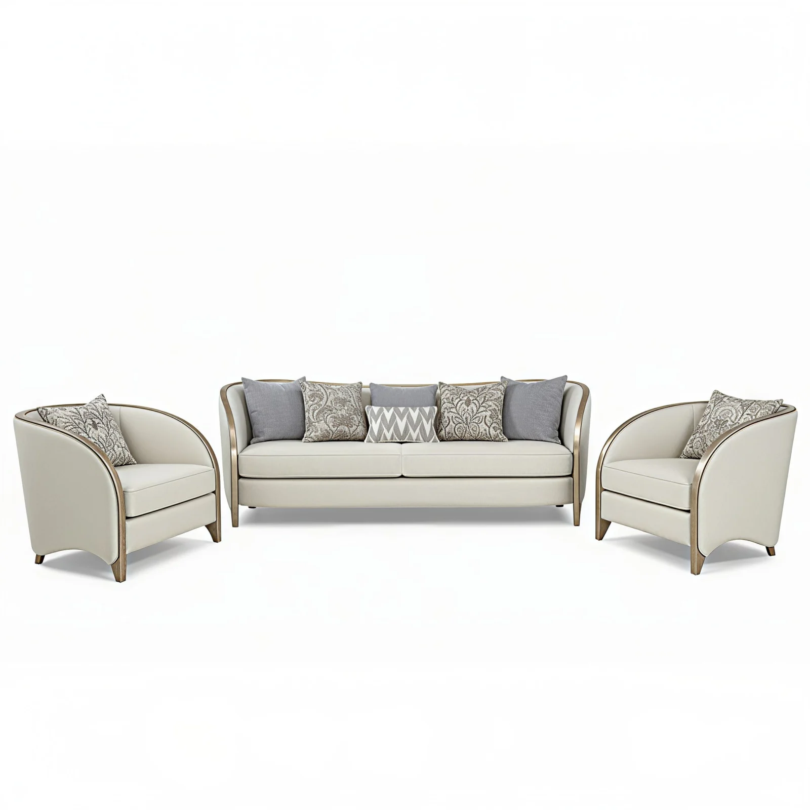 SCARLETT™ – ELEGANT WOOD-TRIMMED LIVING ROOM SET – L1925