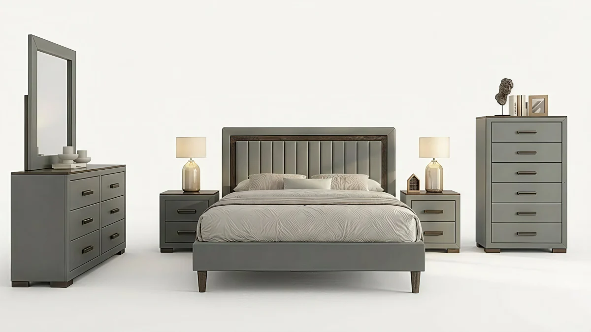 SKY GREY™ – 6-PIECE BEDROOM SET – IF-180 - Image 6