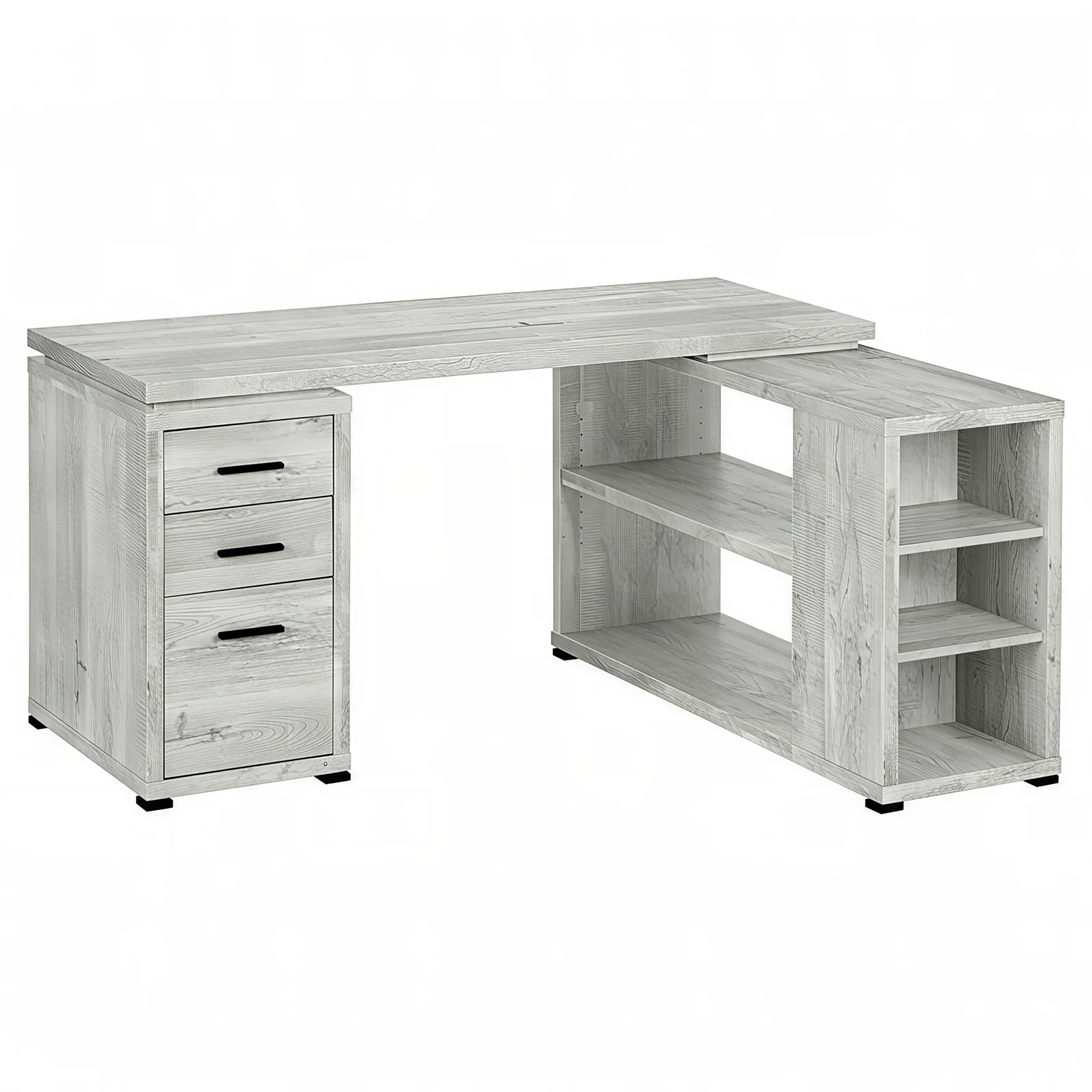 VANTEX CORNER™ – L-SHAPED RECLAIMED OFFICE DESK – I 7421