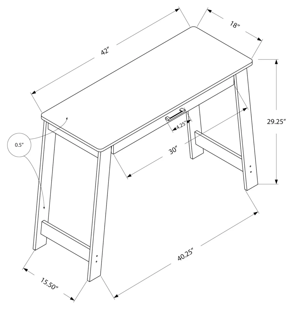 VANTORO™ – MODERN COMPUTER DESK – I 7191 - Image 13