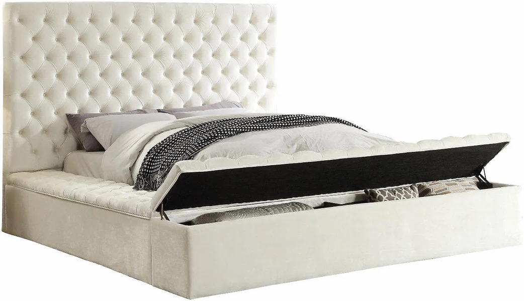 Velvet Fabric Storage Bed IF-5792 - Image 4