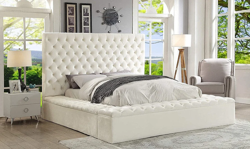Velvet Fabric Storage Bed IF-5792 - Image 5