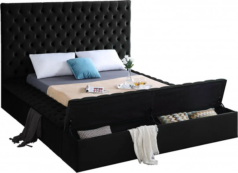 Velvet Fabric Storage Bed IF-5792 - Image 6