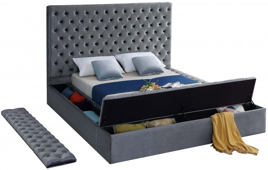 Velvet Fabric Storage Bed IF-5792 - Image 7