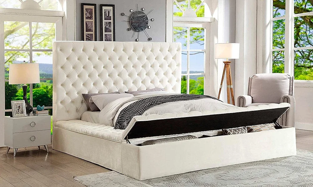 Velvet Fabric Storage Bed IF-5792 - Image 8