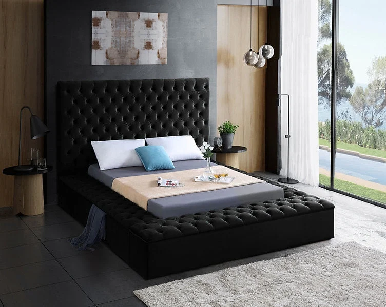Velvet Fabric Storage Bed IF-5792 - Image 9