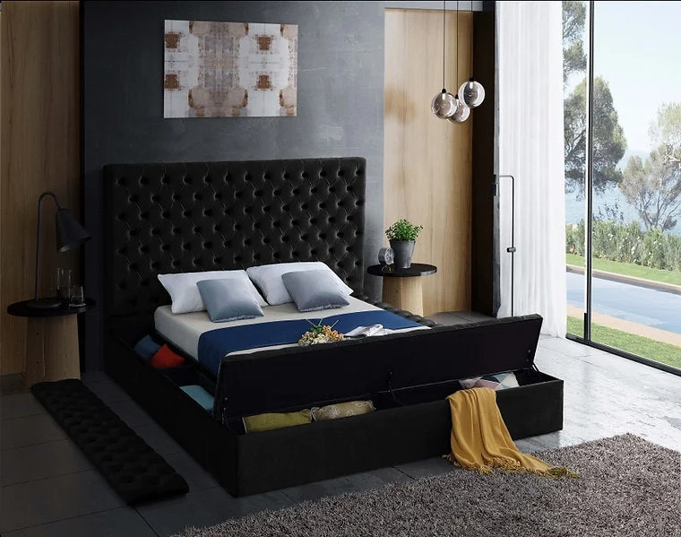 Velvet Fabric Storage Bed IF-5792 - Image 10