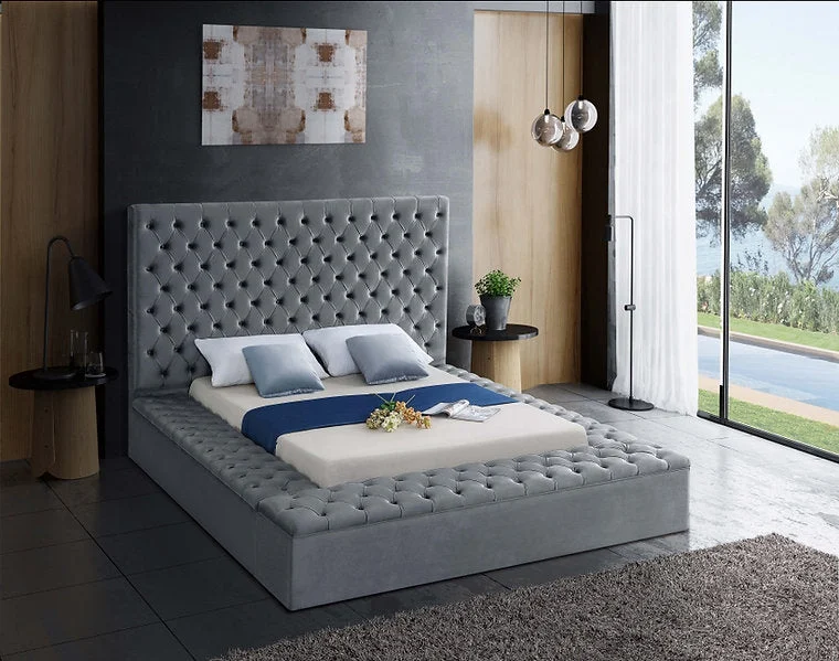 Velvet Fabric Storage Bed IF-5792 - Image 11