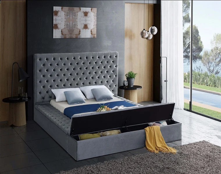 Velvet Fabric Storage Bed IF-5792 - Image 13