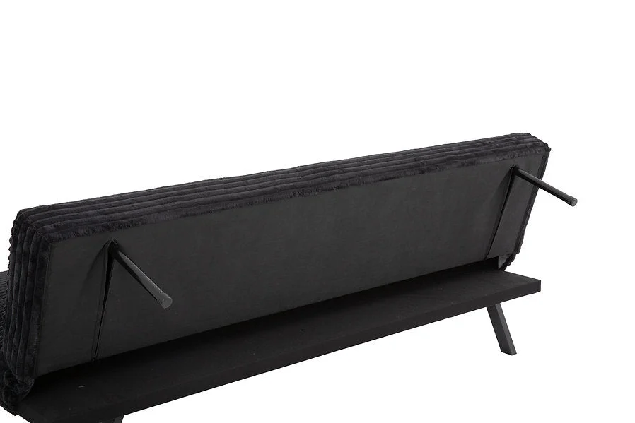 VELVET STRIDE™ – BLACK CORDUROY SOFA BED – IF-8065 - Image 4