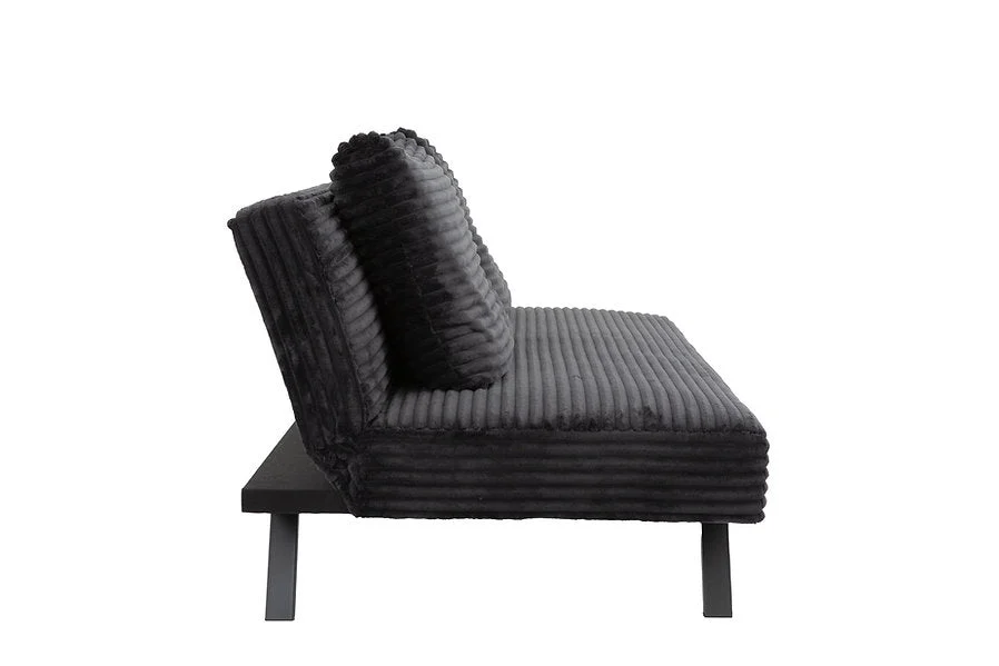 VELVET STRIDE™ – BLACK CORDUROY SOFA BED – IF-8065 - Image 8