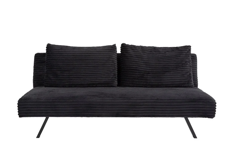 VELVET STRIDE™ – BLACK CORDUROY SOFA BED – IF-8065 - Image 9